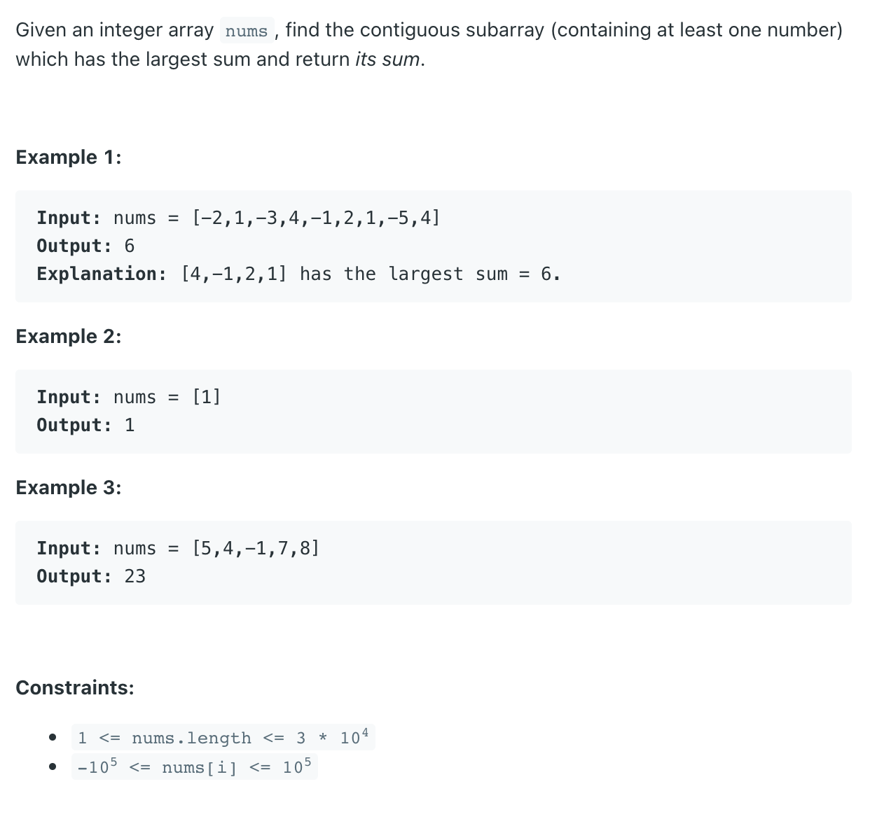 leetcode-53-python-maximum-subarray